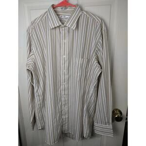 Sears Roebuck Men's 2X* Vintage Button Striped Shirt 17 34/35 Single Needle
